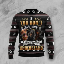 If You Don T Own One You_ll Never Understand Dachshund Ugly Christmas Sweater Xmas Party Outfit_