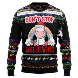 Unicorn Believing Christmas Ugly Christmas Sweater Xmas Vacation Apparel Gifts For Unicorn Lovers