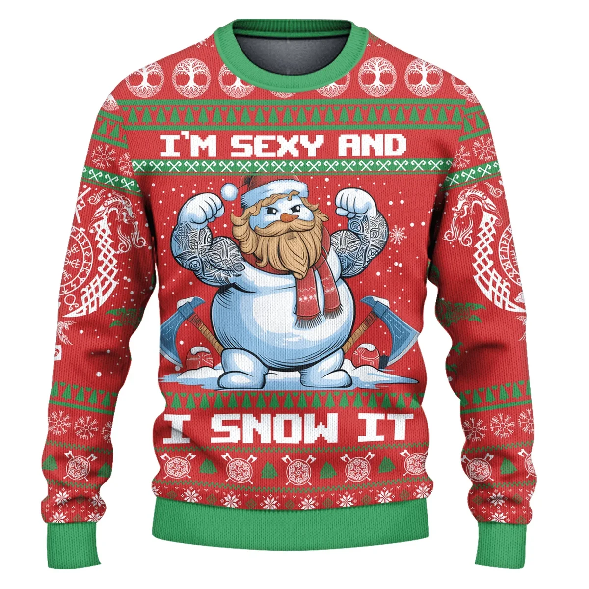 Viking Snowman Swagger Viking Ugly Christmas Sweater Xmas Apparel Xmas Gifts For Snowman Lovers