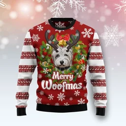 West Highland White Terrier Woofmas Ugly Christmas Sweater Xmas Party Outfit Gifts For Friends