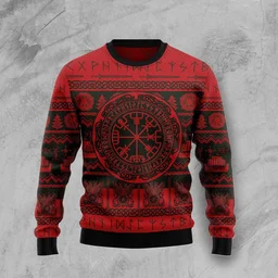 Viking Vegvisir Ugly Christmas Sweater Christmas Vacation Clothing Xmas Gifts For Dad