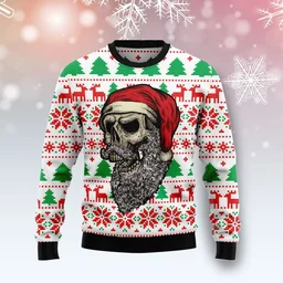 Skull Santa Claus Costume Ugly Christmas Sweater Christmas Clothes Xmas Gifts For Dad
