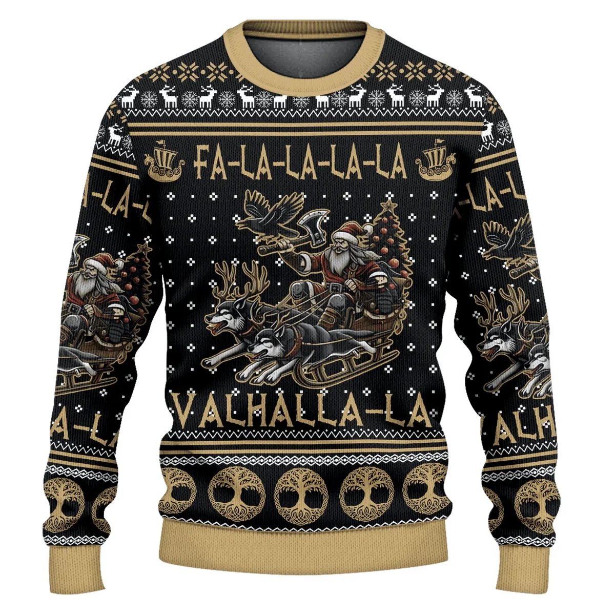 Viking Warrior Sleigh Ride Valhalla Christmas Adventure Ugly Xmas Sweater Xmas Outfit Gifts Idea