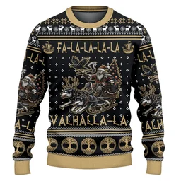 Viking Warrior Sleigh Ride Valhalla Christmas Adventure Ugly Xmas Sweater Xmas Outfit Gifts Idea