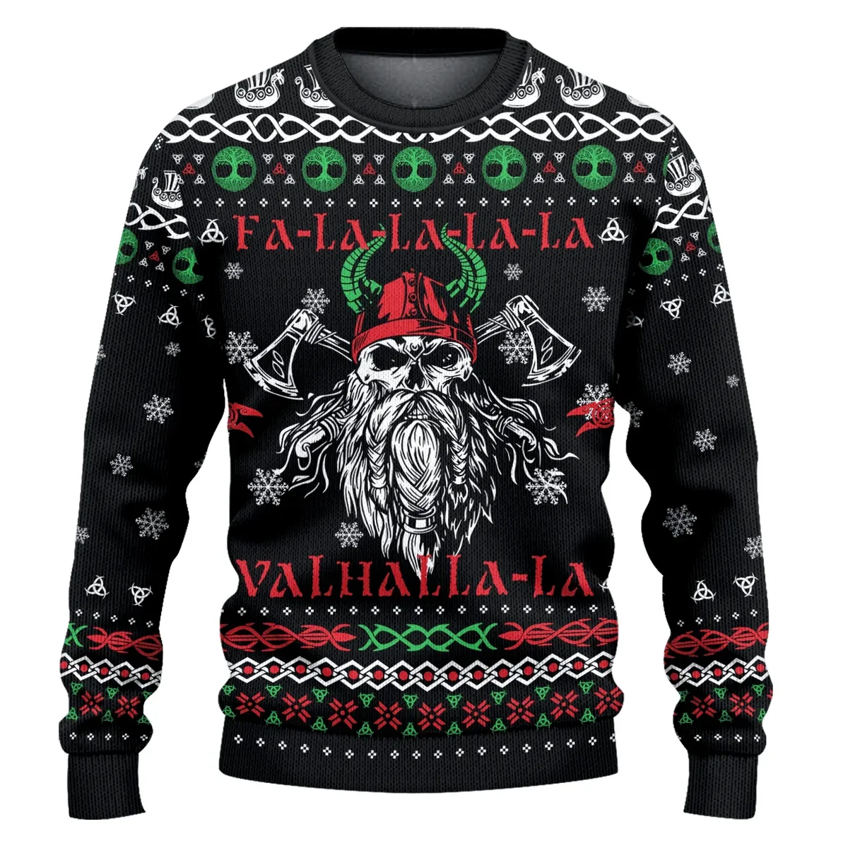Valhalla La La Viking Xmas Festive Warrior Spirit Ugly Christmas Sweater Xmas Outfits Xmas Gifts