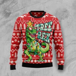 T Rex Dinosaur Tree Rex Ugly Christmas Sweater Funny Xmas Outfit Gifts For Dinosaur Lovers