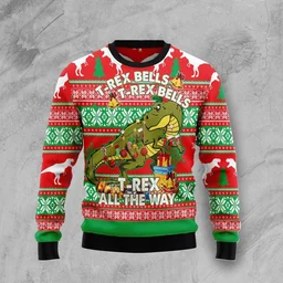 T-Rex Tree Christmas Ugly Christmas Sweater Xmas Vacation Apparel Gifts For Friends