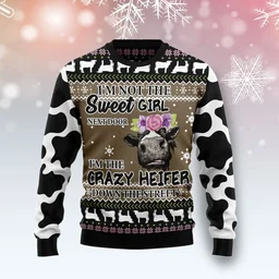 The Crazy Heifer Ugly Christmas Sweater Funny Xmas Sweater Christmas Gifts For BFF