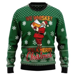 We Whiskey You A Merry Ugly Christmas Sweater Xmas Party Clothes Gifts For Santa Lovers