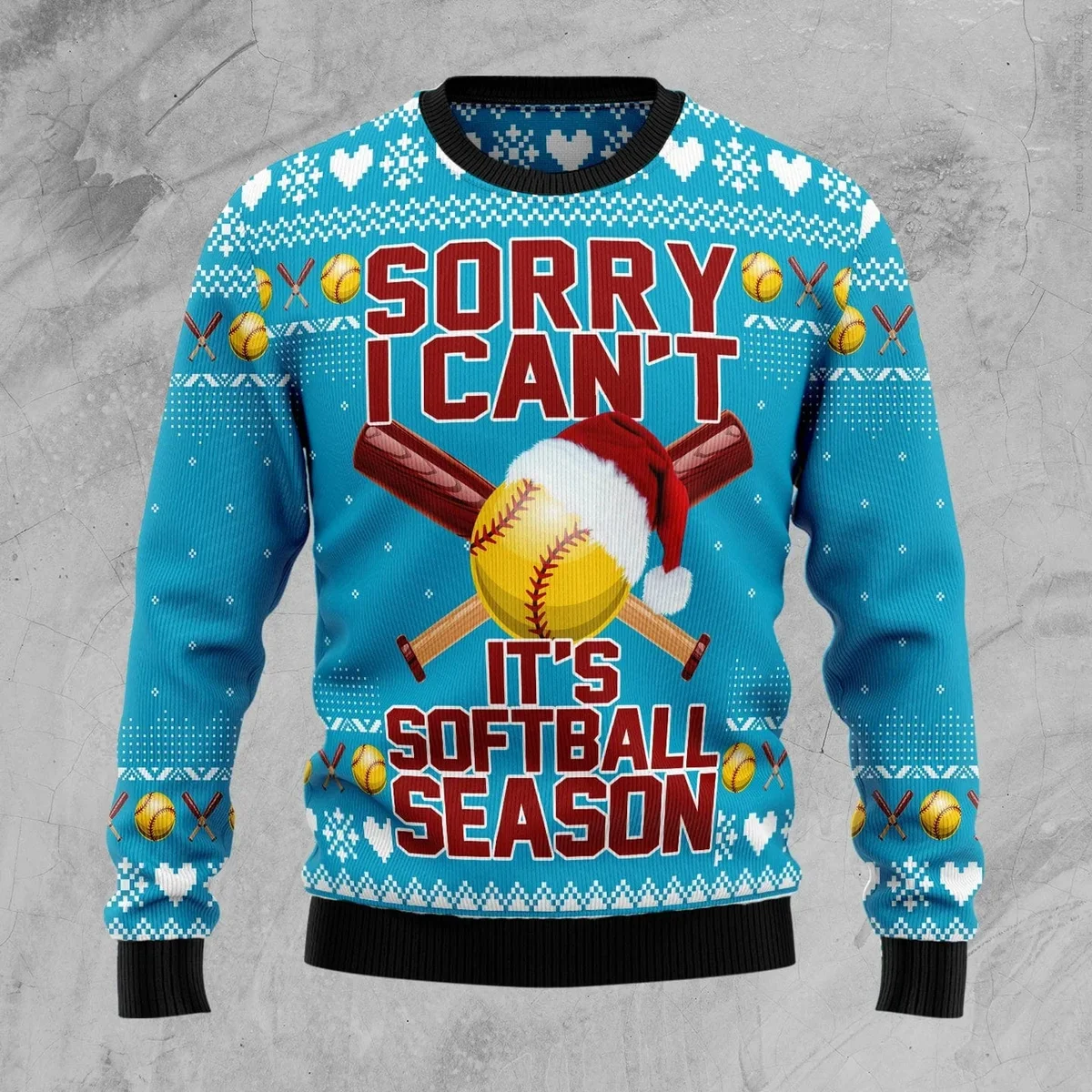 Soft Ball Season Ugly Christmas Sweater Xmas Party Clothes Christmas Gifts For Baseball Lovers