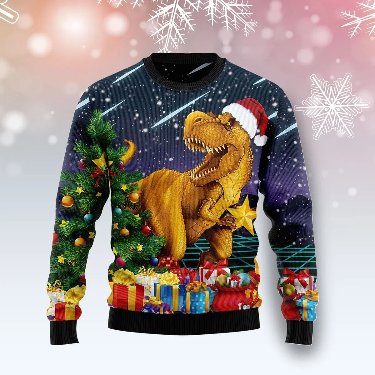 T Rex Merry Christmas Ugly Christmas Sweater Winter Clothing Xmas Gifts For T Rex Lovers
