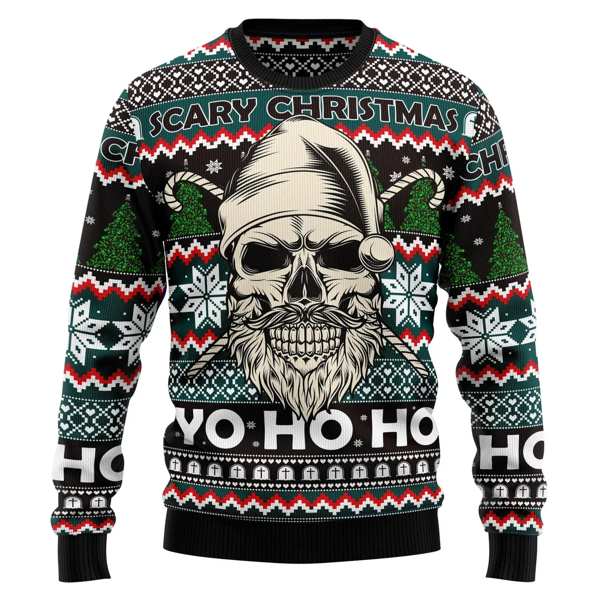 Skull Scary Ugly Christmas Sweater Clothes For Christmas Gifts For Him