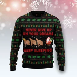 Sloth Keep Sleeping Ugly Christmas Sweater Funny Christmas Sweater Xmas Gifts For Son