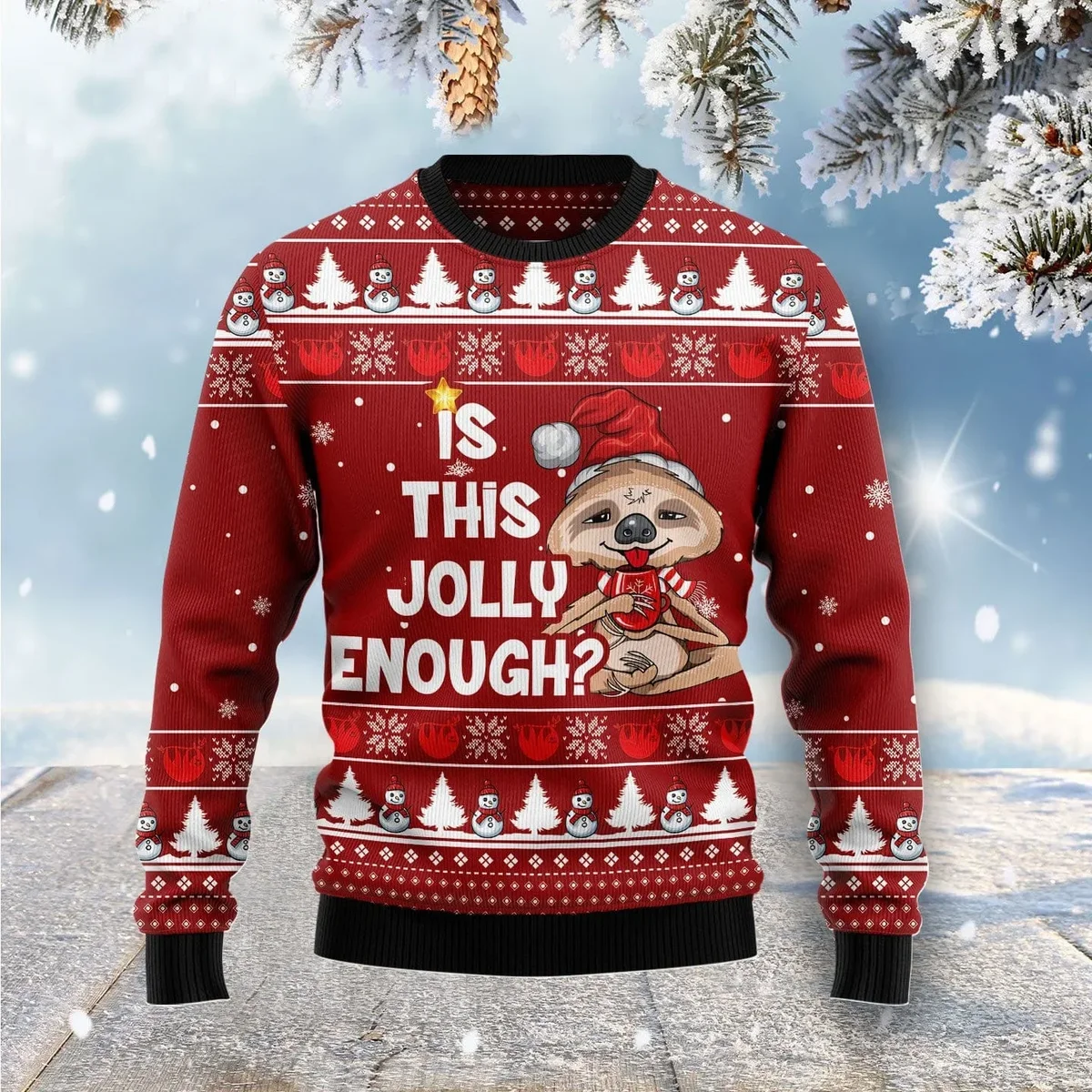 Sloth Is This Jolly Enough Ugly Christmas Sweater Christmas Vacation Apparel Xmas Gifts