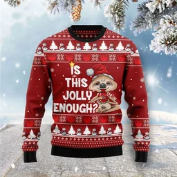 Sloth Is This Jolly Enough Ugly Christmas Sweater Christmas Vacation Apparel Xmas Gifts