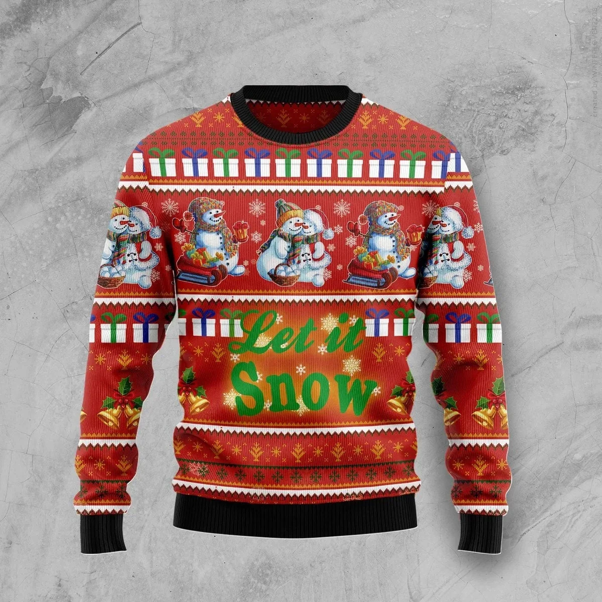 Snowman Let It Snow Ugly Christmas Sweater Xmas Clothing Christmas Gifts For Him