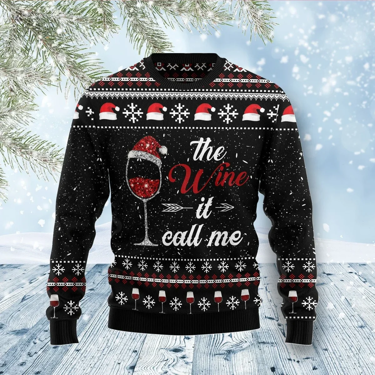 The Wine It Call Me Ugly Christmas Sweater Xmas Party Outfit Gifts For Wine  Lovers