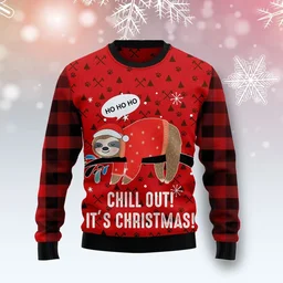 Sloth Chill Out Ugly Christmas Sweater Christmas Day Clothes Gifts Idea For Sloth Lovers