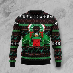 T-Rex Drink Ugly Christmas Sweater Xmas Vacation Outfit Gifts For Friends