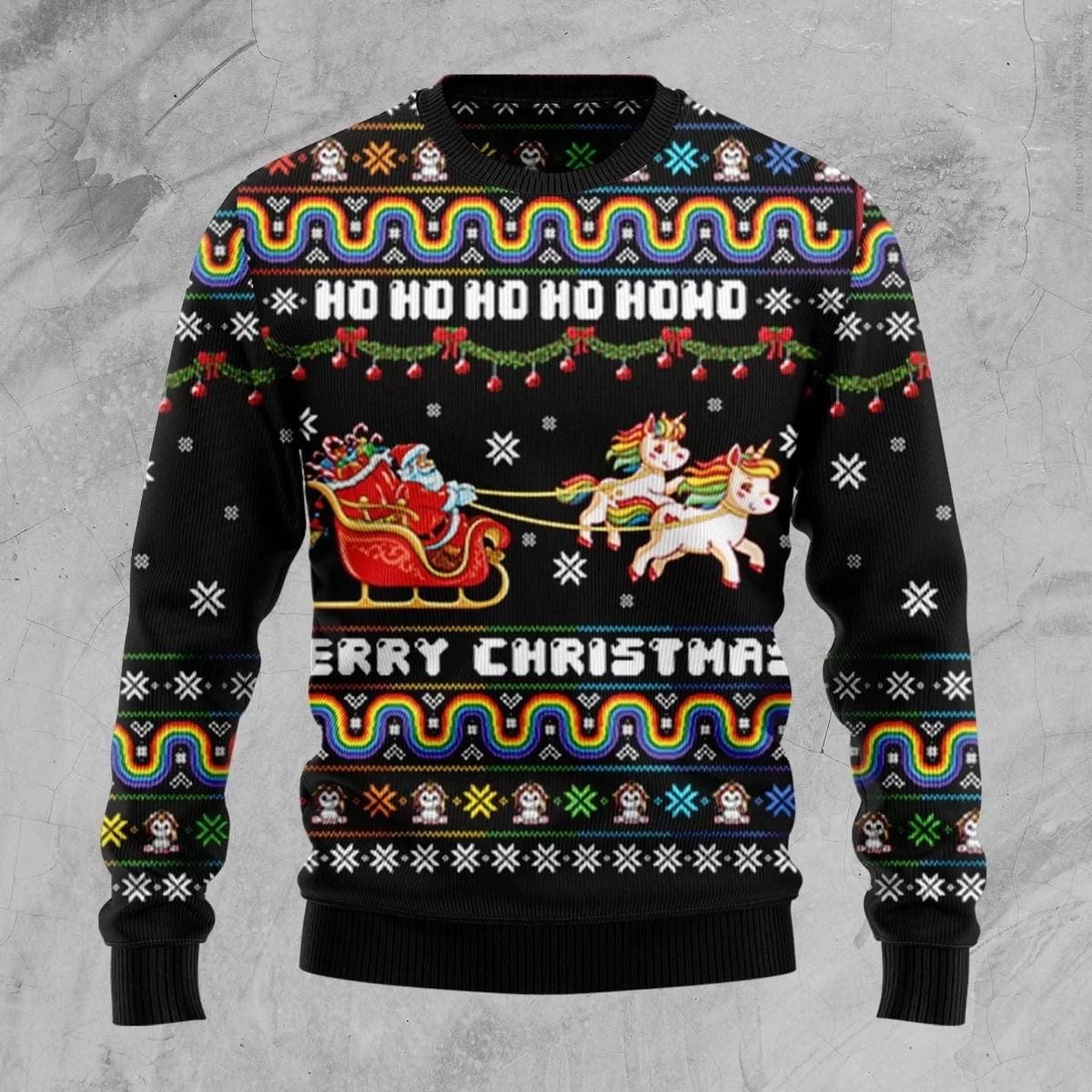 Unicorn Merry Xmas  Ugly Christmas Sweater Xmas Party Outfit Gifts For Unicorn Lovers