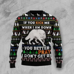 Wolf You Better Pray Ugly Christmas Sweater Winter Apparel Xmas Gifts For Wolf Lovers