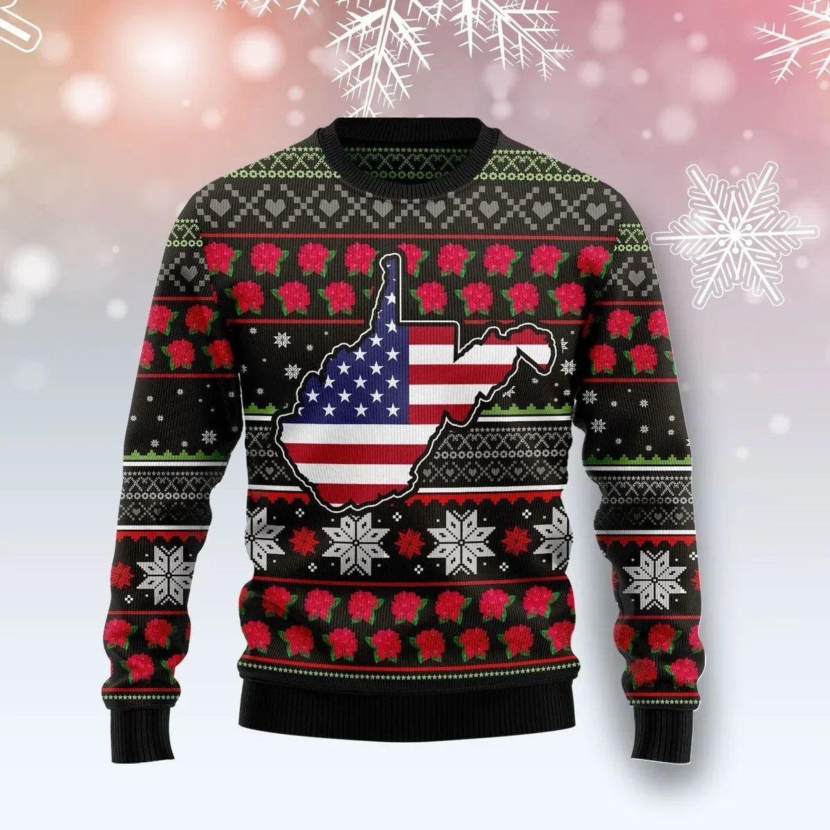 West Virginia Xmas Ugly Christmas Sweater Christmas Vacation Clothing Gifts For Friends
