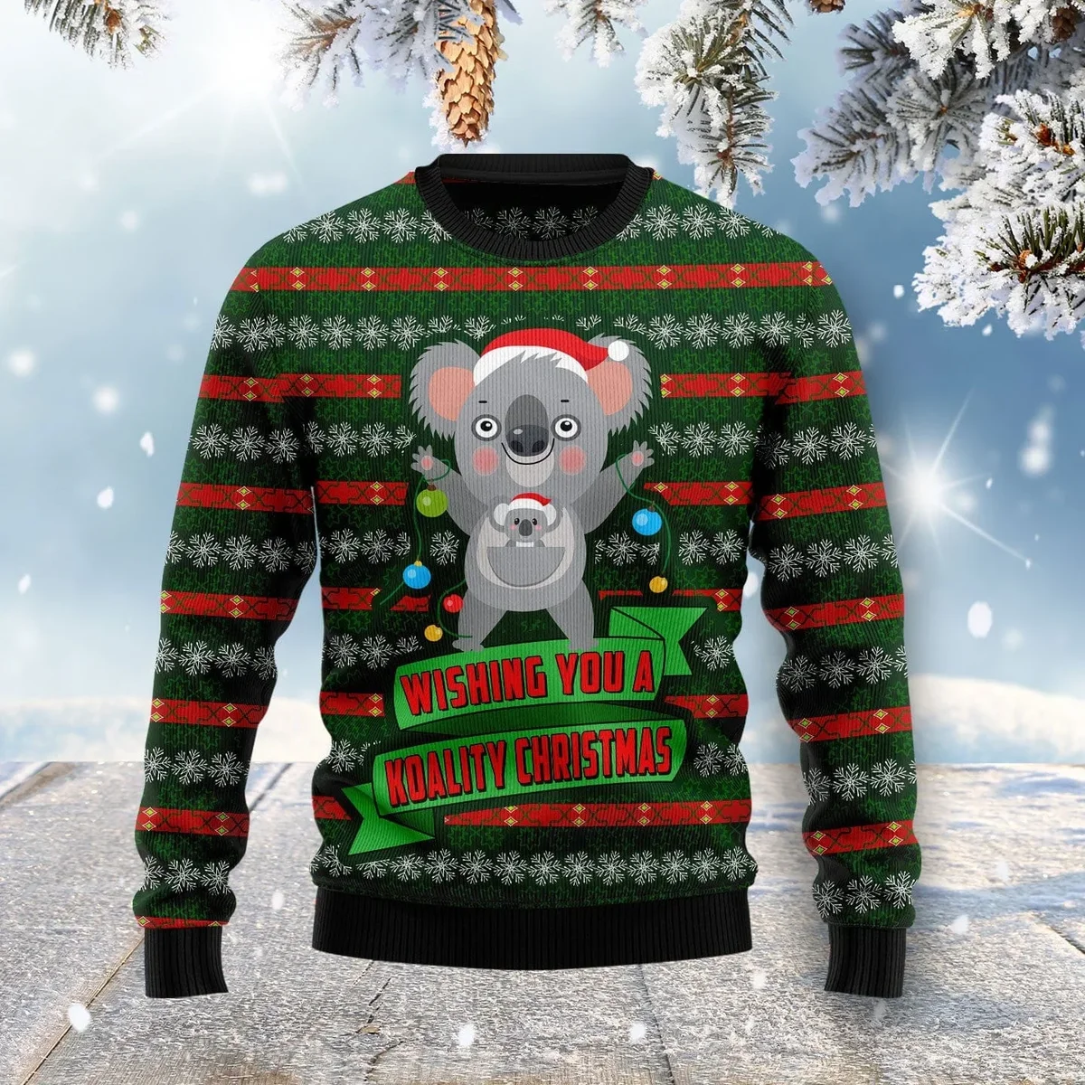 Wishing You A Koality Ugly Xmas Sweater Xmas Party Clothes Gifts For Animal Lovers