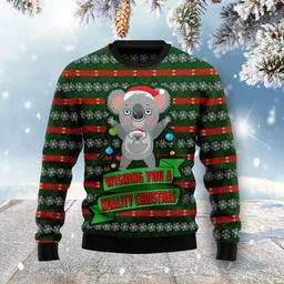 Wishing You A Koality Ugly Xmas Sweater Xmas Party Clothes Gifts For Animal Lovers