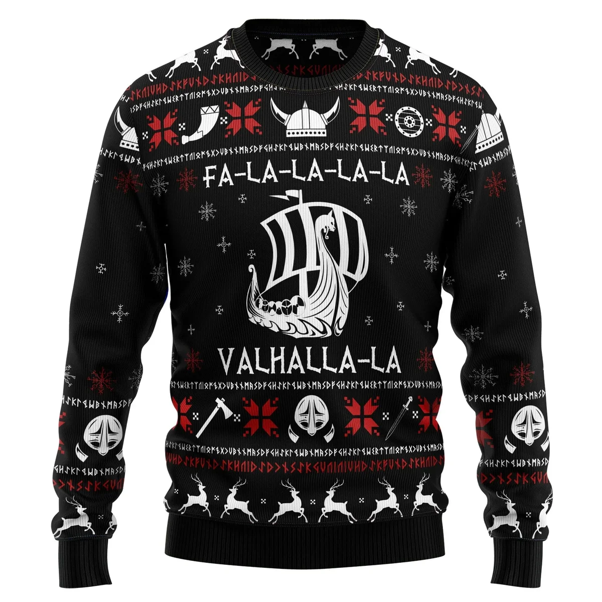 Valhalla Viking Ugly Christmas Sweater Christmas Day Outfit Xmas Gifts For Grandpa