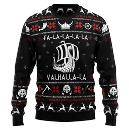 Valhalla Viking Ugly Christmas Sweater Christmas Day Outfit Xmas Gifts For Grandpa