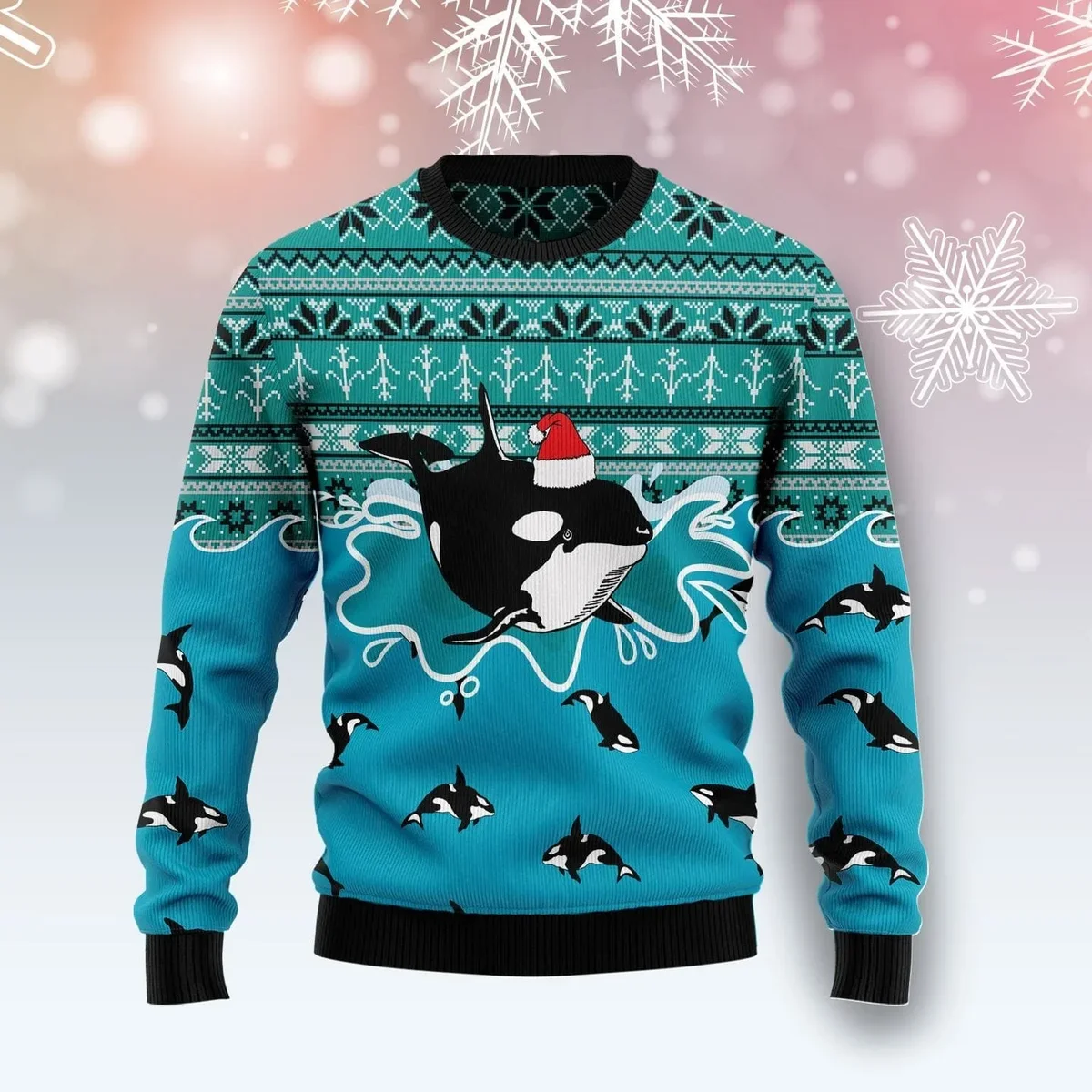 Whale Santa Claus Ugly Christmas Sweater Xmas Clothes Gifts For Whale Lovers