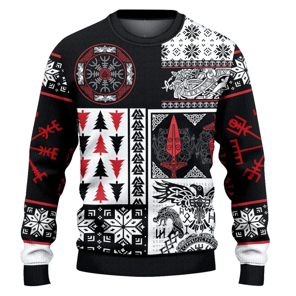 Viking Warrior Spirit Norse Symbols Of Power And Protection Ugly Sweater Xmas Outfit Gifts For Him