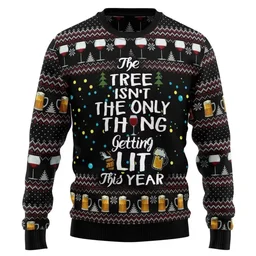 The Tree Isn T The Only Thing Getting Lit Ugly Christmas Sweater Clothes Xmas Gifts For Beer Lovers