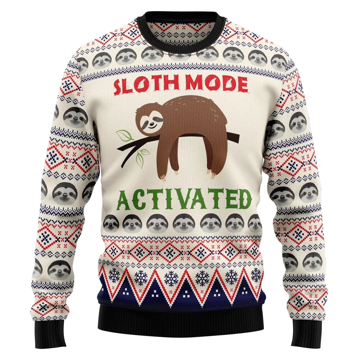 Sloth Mode Activated Ugly Christmas Sweater Xmas Sweater Christmas Gifts For Brother