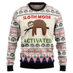 Sloth Mode Activated Ugly Christmas Sweater Xmas Sweater Christmas Gifts For Brother