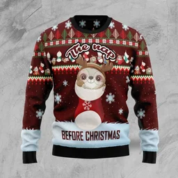 The Nap Before Christmas Sloth Ugly Christmas Sweater Festive Clothing Gifts For Sloth Lovers