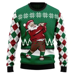 Golfer Santa Ugly Christmas Sweater Clothes Xmas Gifts For Santa Lovers