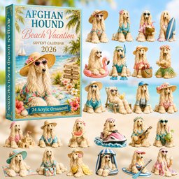 Afghan Hound Beach Vacation Christmas Advent Calendar Counting Down Calendar Dog Lovers Xmas Gifts