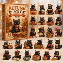 Autumn Black Cat Christmas Advent Calendar Xmas Countdown Christmas Gifts For Cat Lovers