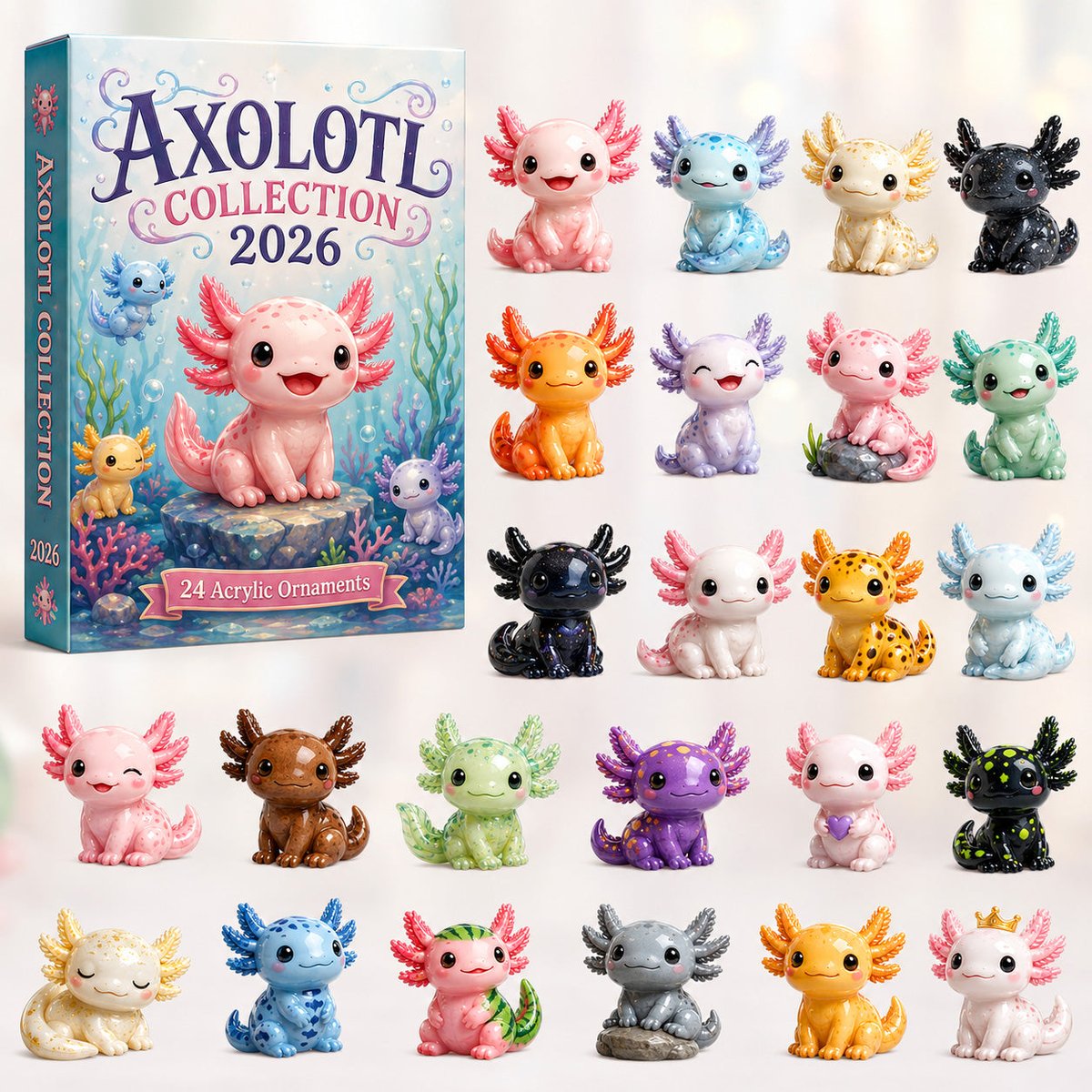 Axolotl Collection Christmas Advent Calendar Christmas Decorations Gifts For Axolotl Lovers