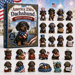 America 250Th Dachshund Christmas Advent Calendar Xmas Countdown Gifts For Dachshund Lovers