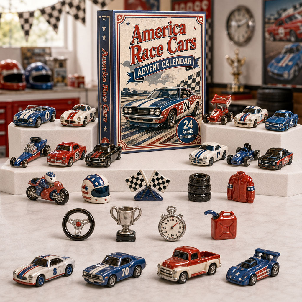America Race Cars Xmas Advent Calendar Christmas Countdown Gifts For Motorsport Lovers