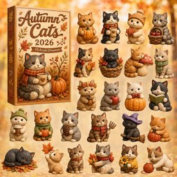 Autumn Cats Advent Calendar 24 Days Of Christmas Blindbox Cat Lovers Xmas Gifts