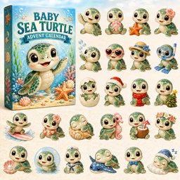 Baby Sea Turtle Christmas Advent Calendar Xmas Countdown Christmas Gifts For Turtle Lovers