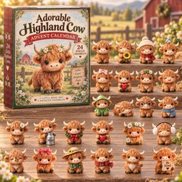 Adorable Highland Cow Christmas Decoration Advent Calendar 2026 Xmas Gifts For Cow Lovers
