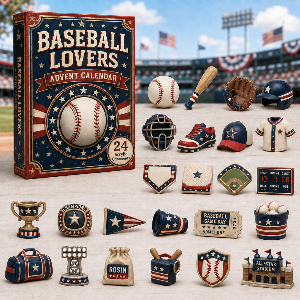 Baseball Lovers Christmas Advent Calendar Holiday Decorations Xmas Gifts For Baseball Lovers