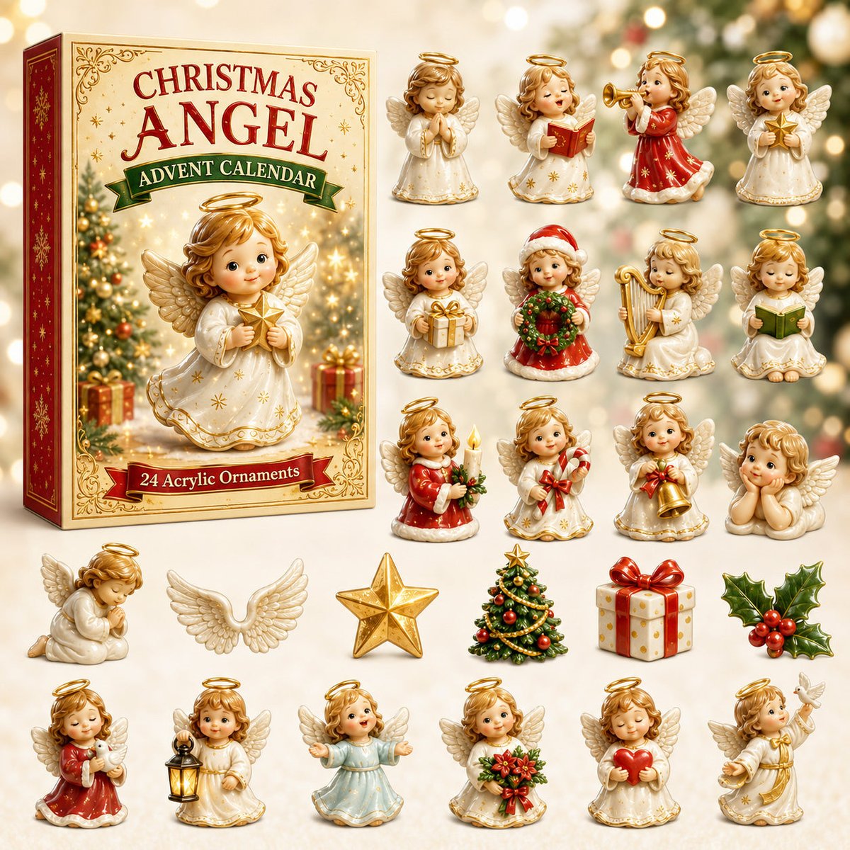 Christmas Angel Advent Calendar 24 Days Of Christmas Blindbox Xmas Gift For Christians