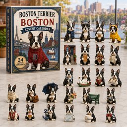 Boston Terrier In Boston Christmas Advent Calendar Counting Down Boston Terrier Lovers Xmas Gifts_
