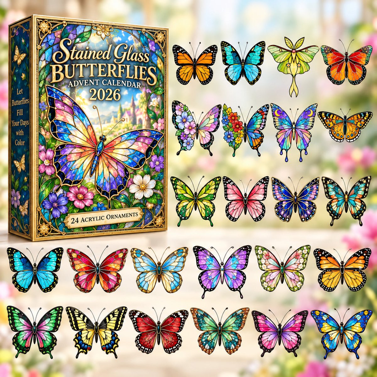 Butterflies Christmas Advent Calendar Christmas Eve Countdown Gifts For Butterfly Lovers