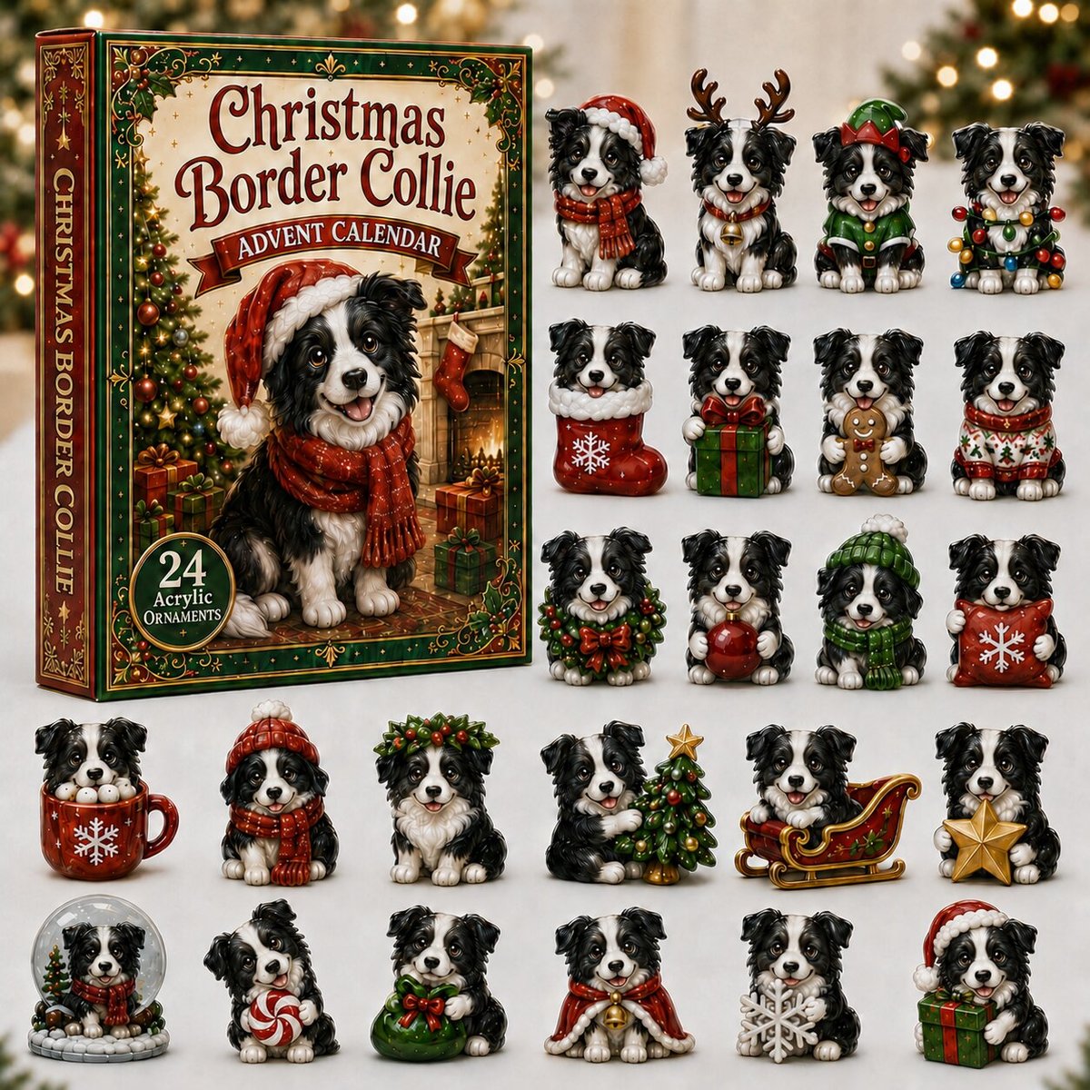 Christmas Border Collie 2026 Christmas Advent Calendar Border Collie Lover Xmas Gifts